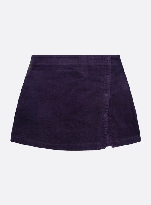 Corduroy Button Mini Skirt