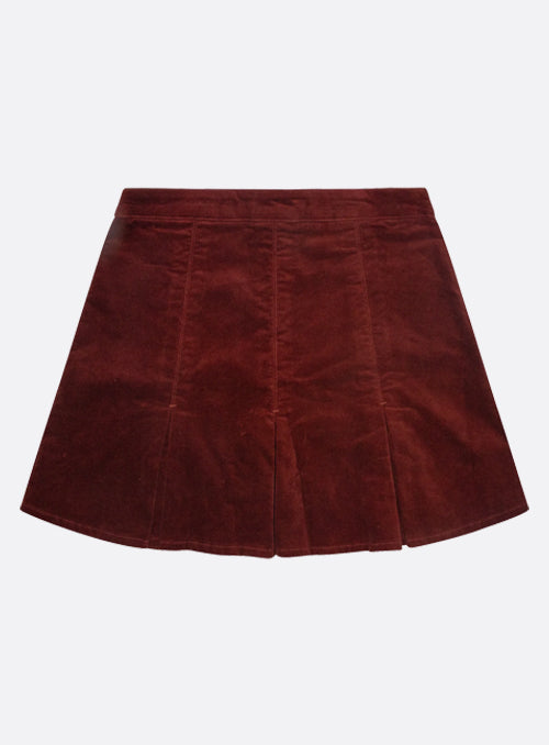 Corduroy Pleated Mini Skirt