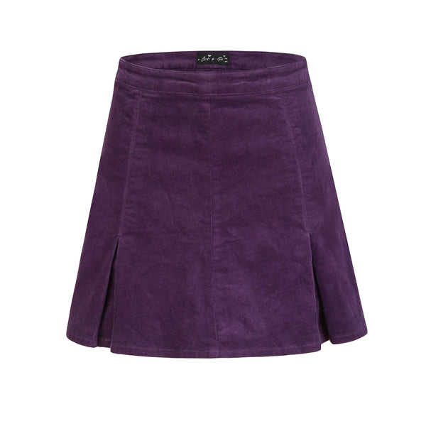 Corduroy Pleated Mini Skirt